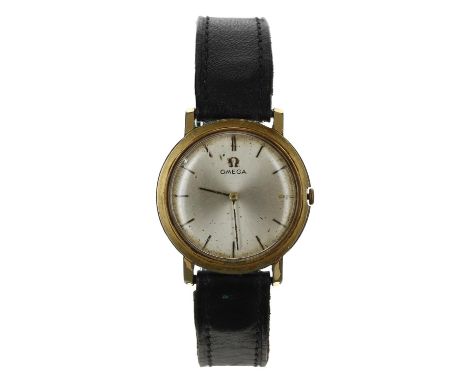 Omega gold plated and stainless steel gentleman's wristwatch, reference no. 111.022, serial no. 20259xxx, circa 1963, silvere