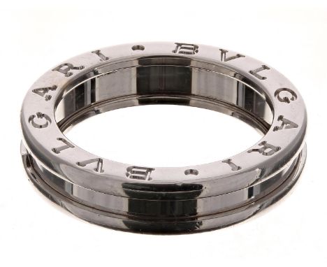 Bvlgari 18ct white gold band ring, signed, width 5mm, 6.7gm, ring size N/O 
