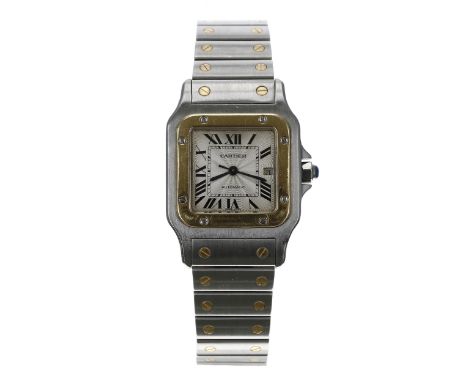 Cartier Santos Galbee automatic mid-size gold and stainless steel wristwatch, reference no. 2319, serial no. 93939xxx, circa 