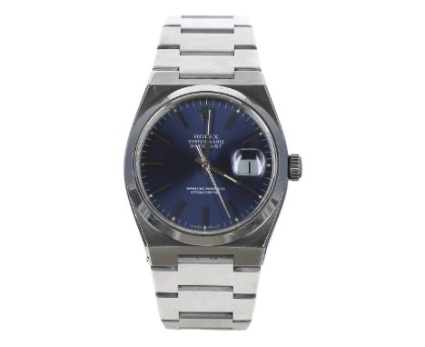 Rolex Oysterquartz Datejust stainless steel gentleman's wristwatch, reference no. 17000, serial no. L902xxx, circa 1989, blue