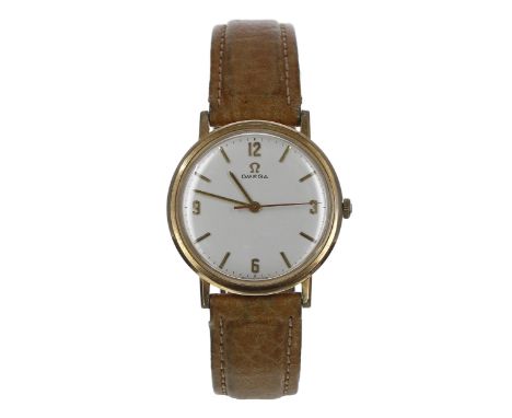 Omega gold plated and stainless steel gentleman's wristwatch, reference no. 131.019, serial no. 216282xx, circa 1964, circula