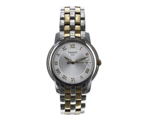 Tissot Ballade III bicolour gentleman's wristwatch, reference no. T031410A, silvered dial, Tissot bracelet with butterfly cla