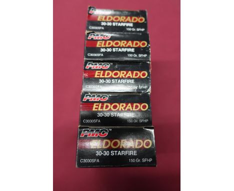 91 rounds of Eldorado PMC 30-30 Starfire rifle ammunition (includes nine empty cases) (section 1 certificate required) 