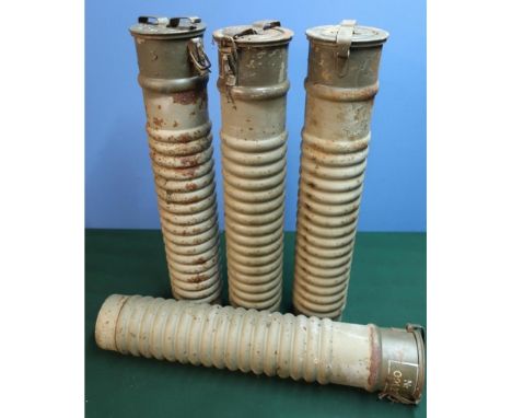 Four post-war German military ammunition/mortar carriers with ribbed detail