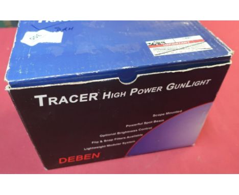 Boxed as new ex shop stock Tracer Mini Pro 8 amp lithium battery gun lamp kit with mains charger, car charger and accessories