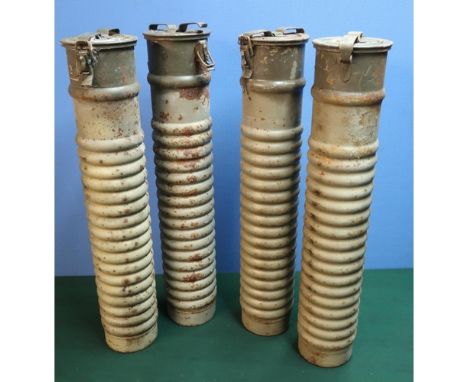 Four post-war German military ammunition/mortar carriers with ribbed detail