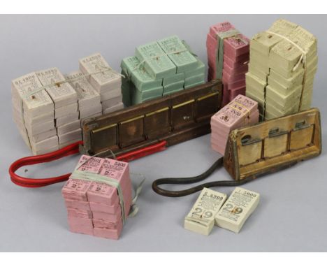 A quantity of mid-20th century Bristol Tramways &amp; Carriage Co. tickets; &amp; two bus conductors ticket machines. 