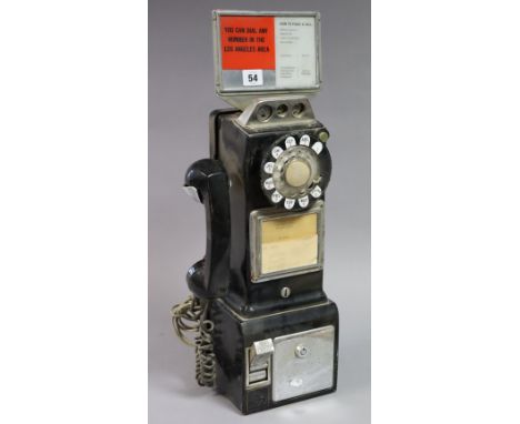 A vintage Bell system wall-mounted telephone, 58.5cm high. 