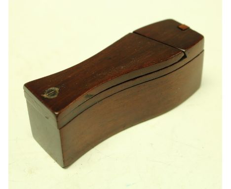 A 19th century treen puzzle snuff box as a coffin, 8.5cm long, c.1880