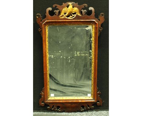 A George III design Vauxhall looking glass, rectangular mirror plate, 84cm x 49cm overall