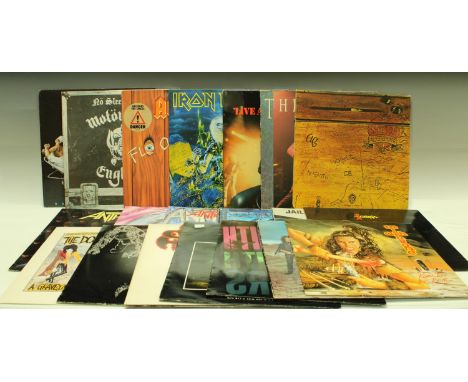 Vinyl Records - LP’s and 12” singles including Motörhead - Nö Sleep At All - GWLP31; AC/DC - Fly on the Wall - 781 2631; Iron