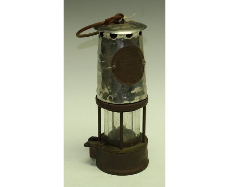 A brass based miner's lamp, Protector Lamp and Lighting Co, Eccles