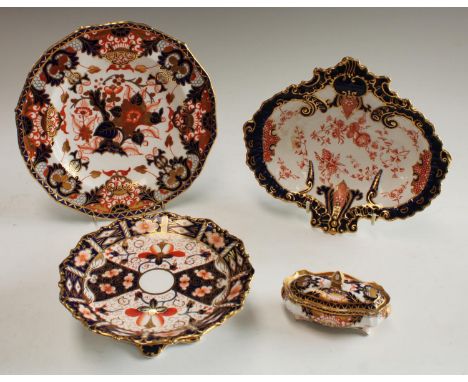 A Royal Crown Derby Imari palette 2451 pattern miniature comport, 17cm diameter, printed mark in red, year cypher for 1933; a