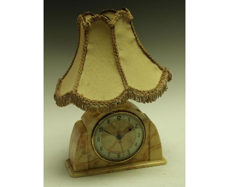 A 1930's Art Deco Bakelite clock lamp