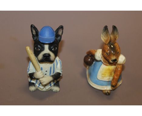 A GOEBEL RABBIT & A DOG FIGURE