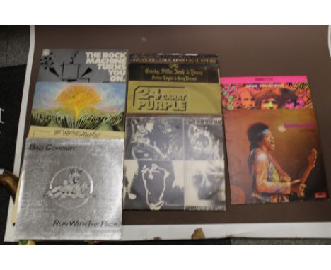 A SELECTION OF ROCK LPS TO INC HENDRIX, STONES, THE WHO ETC