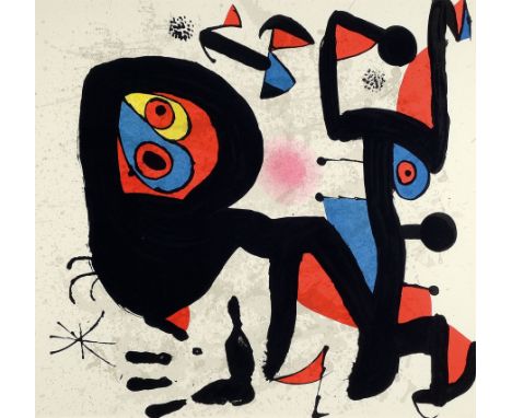 Joan Miro, 1893-1983,  Droit de l'homme, Farblithographie von 1974, ca. 55x52cm, PP, u.Gl., R. ca. 79x73cmJoan Miro, 1893-198