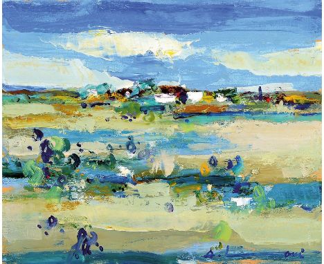 Adrien Moroni, geb. 1943 Monaco,  Studium in Nizza, hier: Paysage de Camargue, Öl/Lwd, re. u. signiert, rückseitig betitelt, 