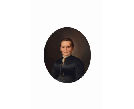 Carl Gottlob Mittenzwey, 1822 Reichenbach - 1890 Zwickau,  Damenporträt, Bildnis einer älteren Witwe in biedermeierlicher Man