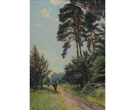 Hermann Bahner, 1867 Düsseldorf - 1938 Langen,  Studium an der Akademie Düsseldorf, v.a. hessische Landschaften, hier: Waldwe
