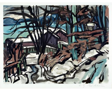 Lothar Gunther Buchheim, 1918-2007,  Winter am See, Farbserigraphie, handsigniert, num. 173/300, ca. 53.9x68.9cm, PP, u.Gl., 