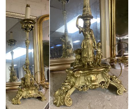 FRENCH ORMOLU TABLE LAMP - 65 CMS (H) APPROX