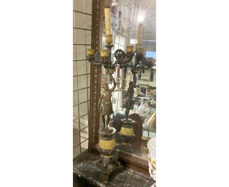 BRONZE FIGURAL CANDELABRA
