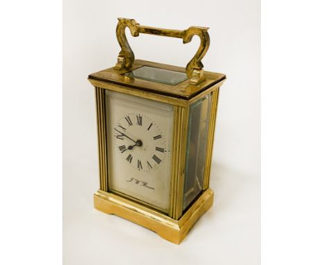 CARRIAGE CLOCK WITH KEY J.W BENSON