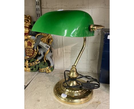 GREEN &amp; BRASS DESK LAMP