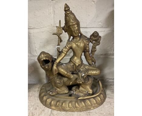 GILT BRONZE ORIENTAL FIGURE - 22 CMS (H) APPROX