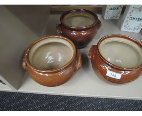 A selection of vintage stoneware and salt glazed planter bowls