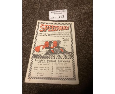 Speedway : Exeter - Gold Sash/Handicap programme 19/06/1929 card prog - in super cond