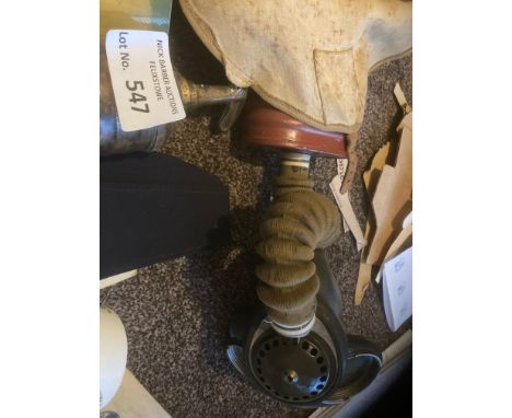 Militaria : Super collection of items inc vintege fre extinguisher, WWI mask &amp; bag, caps with badge, ration books, ammuni
