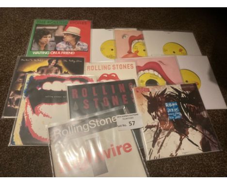 Records : ROLLING STONES - super lot of rare modern 7" singles, many picture sleeves &amp; mostly excellent cond