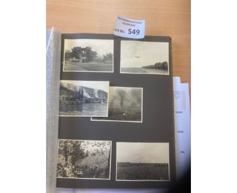 Militaria : WWII photograph album - mostly German - rare unique Polaroid style photos - fascinating - 56 photos