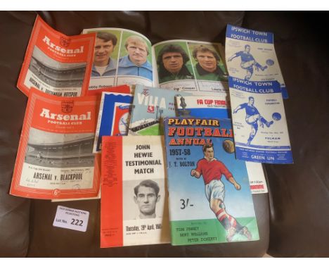 Football : Programmes inc 1970 FA Cup Final, Arsenal, Ipswich 1950s, 1978 Ipswich annual almost fully signed etc