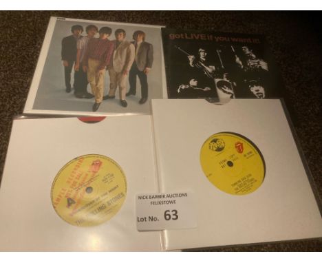 Records : ROLLING STONES 2 x re iissues EP's modern &amp; 2 demos RSR1152, RSI9103 (4) - all fine cond