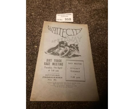 Speedway : Glasgow White City fold out card 1931 Handicap Races programme - super rare item
