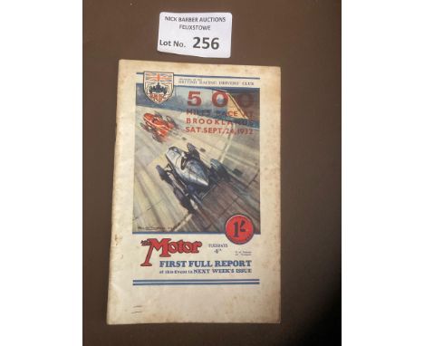 Motor Racing : Brooklands - 500 mile race event programme 24/09/1932 - some foxing - super cover - 48 pages - lovely item