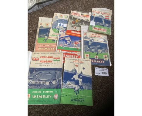 Football : Wembley matches includes early 1950's Intls &amp; FA Cup 1950 Arsenal v Liverpool &amp; Eng/Hungary 1953 (8)