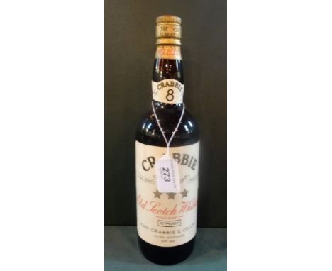 A bottle of Crabbie Old Scotch Whisky, aged 8 years.