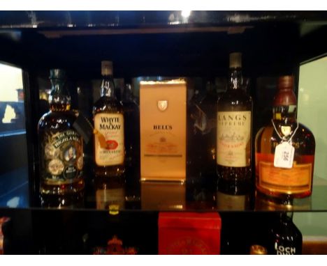A bottle of Bell's Fine Old Scotch Whisky, aged 12 years, in original box, 1ltr, together with a bottle of Langs Supreme Scot
