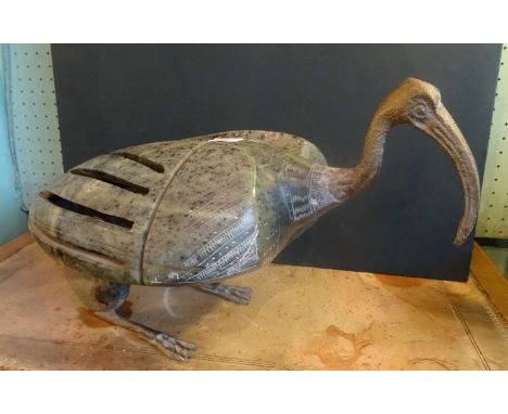 A large granite and gilt metal model of an Ibis (31.5cm x 58cm)