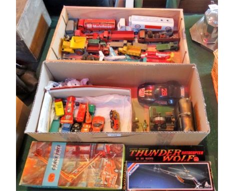 A quantity of die-cast vehicles, to include: a boxed Corgi Toys Simon Snorkel Fire Engine (1127), together with loose and pla