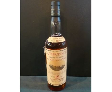 A bottle of Glenmorangie Single Highland Malt Scotch Whisky, aged 18 years, 70cl.
