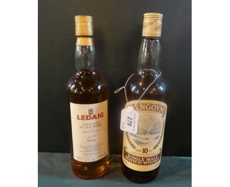 A bottle of Glengoyne Single Malt Scotch Whisky, aged 10 years, 75cl, together with a bottle Ledaig Single Malt Scotch Whisky