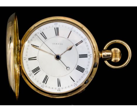 A late Victorian gentleman's 18ct gold full hunting cased keyless lever pocket watch by W. Ehrhardt of Hockley, No. 138821, t