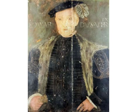 17th Century English school - Oil painting - Half length portrait of King Edward VI, inscribed "Edwardvs VI Rex", oak panel 2