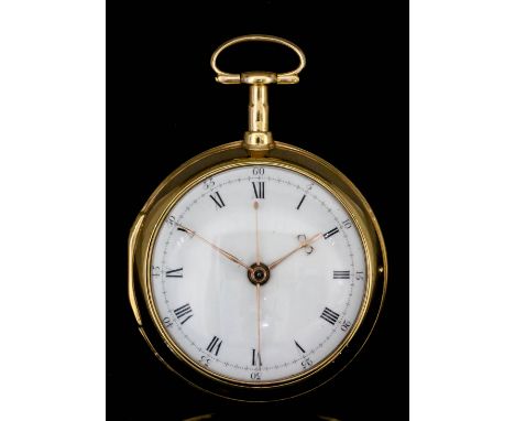 A George III gilt metal pair cased verge pocket watch by Archibald Collier of London, No. 286, the white enamel dial with Rom