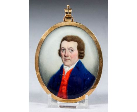 J. Barry (late 18th/early 19th Century English school) - Miniature shoulder length portrait of Graham of Charterhouse, a gent